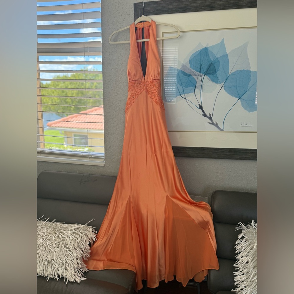 Elegant Orange Maxi Dress